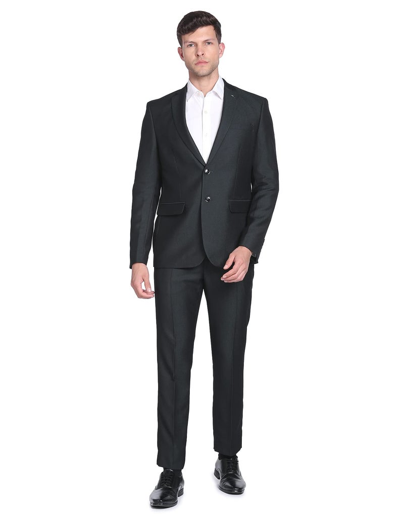 Arrow Men Cotton Regular Fit Single Breasted Suits (ARAFSU5570_Green - Image 1