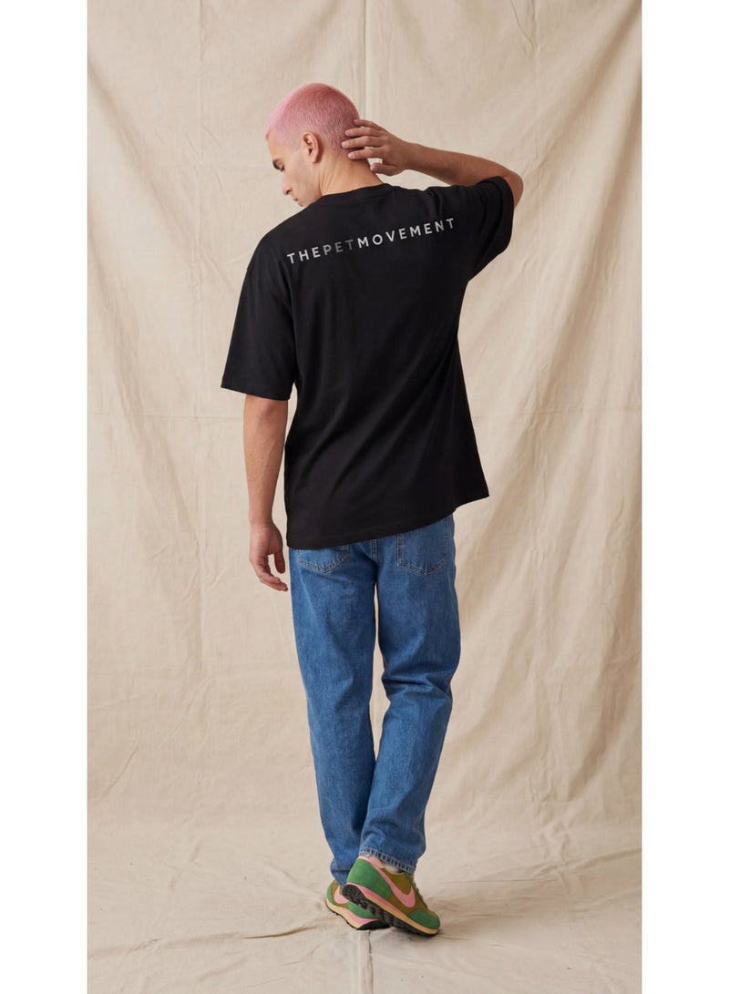 The Pet Movement Cotton Shirt | Relaxed Fit | Crew Neck | Heavy Duty Fabric | Soft, Breathable Fabric, Everyday, all season, Trendy| Black T-shirt | Pet Lover, Golden Life Dog Shirt - Image 2