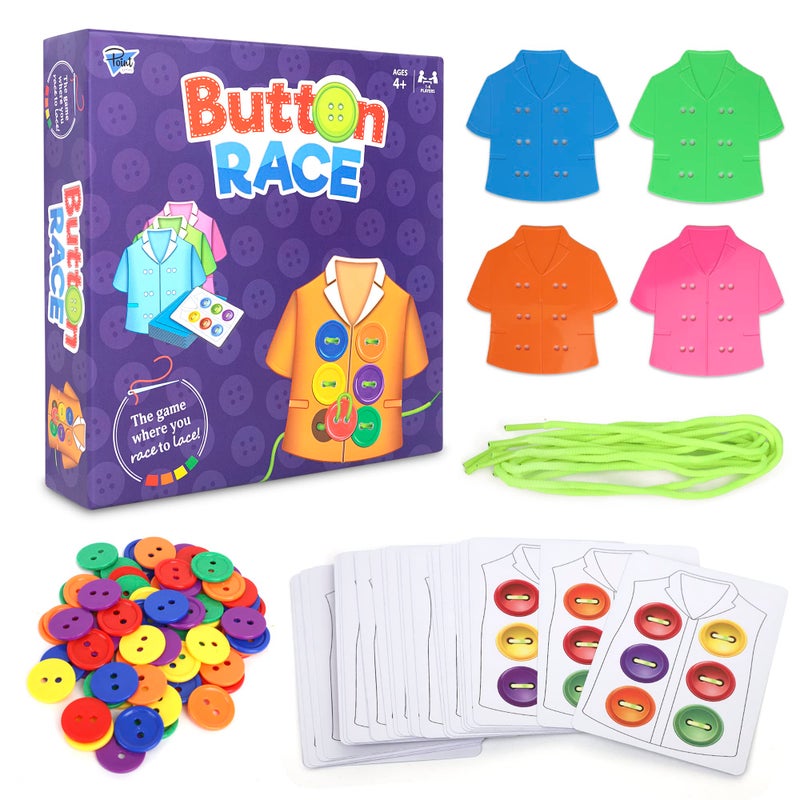 Point Games Lacing Cards Sequence Game Threading Sewing Button Lace Occupational Therapy Toy Boys Girls Fine Motor Toys Educational Preschool Games for Kids Ages 4 - Image 3