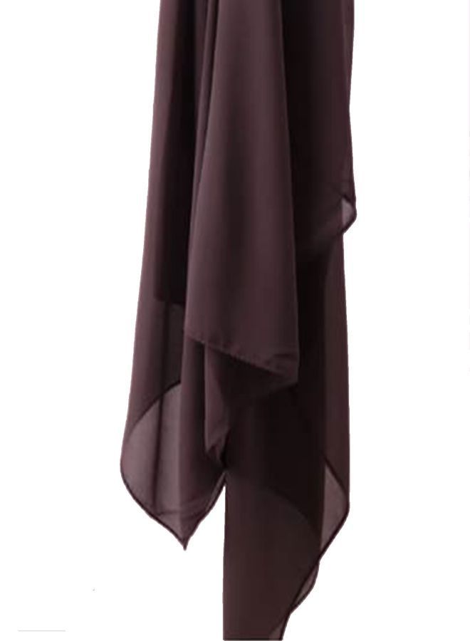 Fatah Long Chiffon Crepe Scarf - Dark Cafe Color