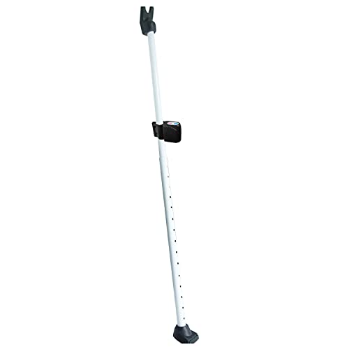 SECURITYMAN 2-in-1 Door Security Bar with Alarm & Sliding Door Stopper Security Bar with 120db Loud Siren - Rugged Iron Rated for 400lbs, (Protects Against Scratches) New Model for Wider Compatibility - Image 1