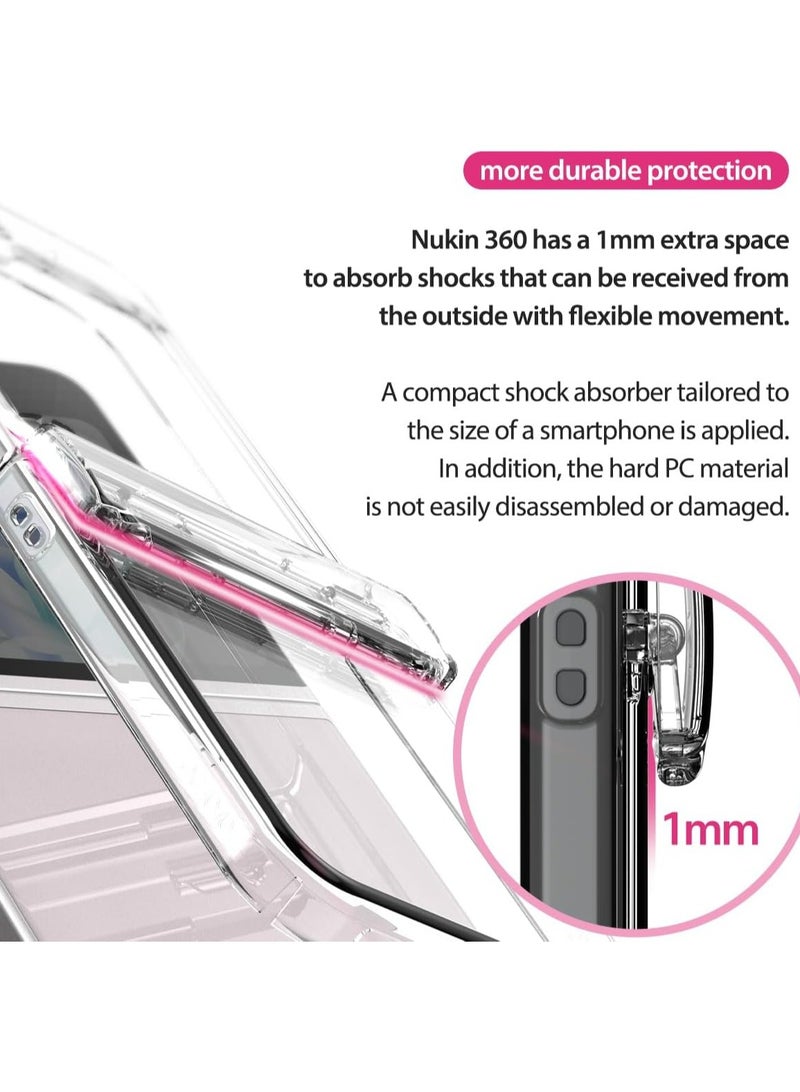 araree Nukin 360 Samsung Galaxy Z Flip 5 Case with Hinge Protection, Lightweight Full Body Protective Hard PC Cover Designed for Samsung Galaxy Z Flip 5 5G - Clear - Image 5