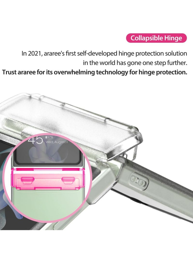 araree Nukin 360 Samsung Galaxy Z Flip 5 Case with Hinge Protection, Lightweight Full Body Protective Hard PC Cover Designed for Samsung Galaxy Z Flip 5 5G - Clear - Image 4