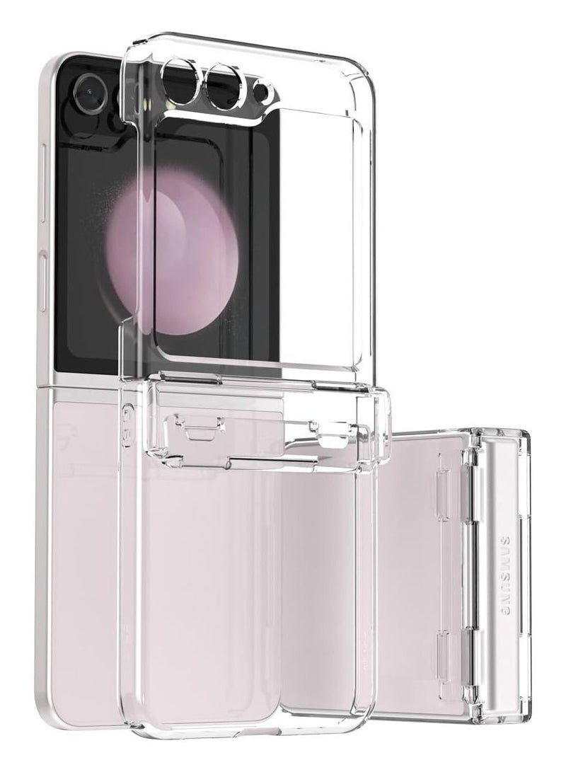 araree Nukin 360 Samsung Galaxy Z Flip 5 Case with Hinge Protection, Lightweight Full Body Protective Hard PC Cover Designed for Samsung Galaxy Z Flip 5 5G - Clear - Image 1