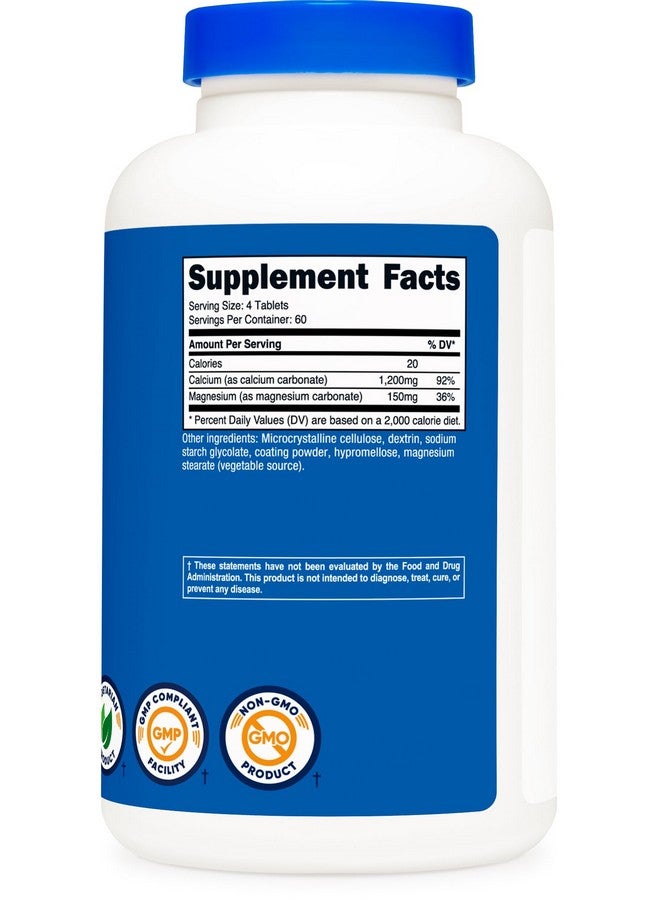 Nutricost Calcium & Magnesium Carbonate 240 Tablets, 1200mg of Ca & 150mg of Mg per Serving, 60 Servings- Gluten Free, Non-GMO - Image 5