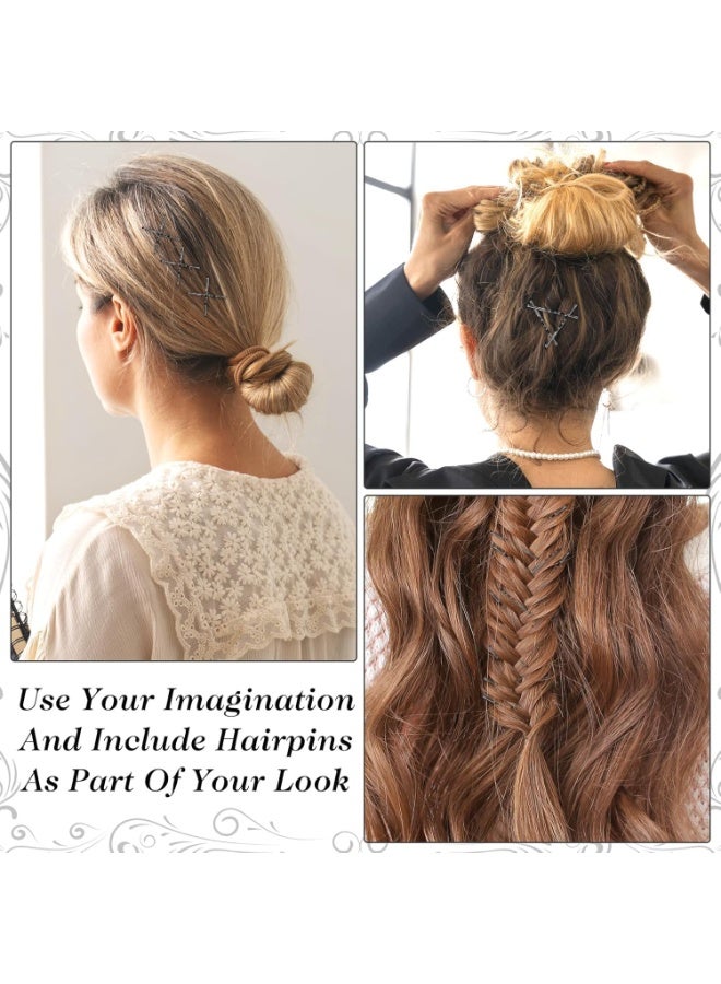 Sky Shine 100 Pcs Black Bobby Pins – Extra Strong High-Quality Small Curved Hair Pins for Women & Kids | Secure Metal Wavy Hairpins for Buns, Updos, Wedding Hairstyles, Long/Short/Curly Hair - Image 2