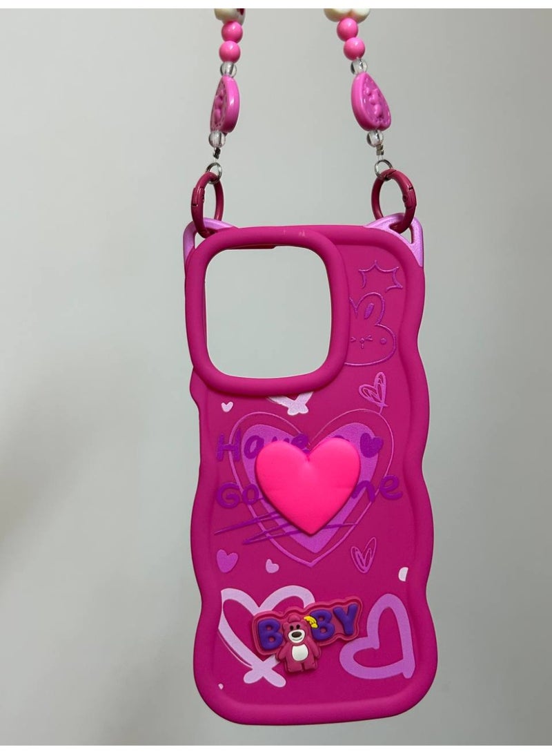 A new cartoon-style back cover in the shape of a heart with the word "BABY" on it, compatible with the Oppo Reno 14F phone. - Image 1