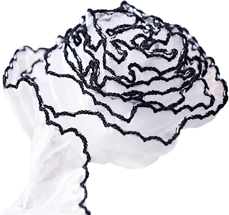 Versatile Fabric for Decor, 1.6 X 4.9 Yards Sewing Trim, DIY Flexible Fabric for Sewing and Crafts, Ruffled Pleated Lace Fabric - Image 1