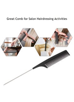 KHAJUL 12PCS Hair Sectioning Clips with 1PCS Professional Anti-Static Metal Tail Hair Comb, Makeup Hairdresser Clipsfor Styling of Women Girls, Hairdressing Salon Tool Set (Black)  - Image 4