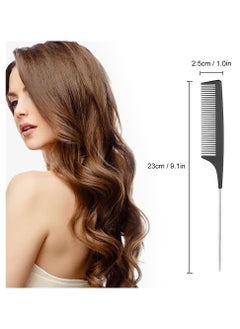 KHAJUL 12PCS Hair Sectioning Clips with 1PCS Professional Anti-Static Metal Tail Hair Comb, Makeup Hairdresser Clipsfor Styling of Women Girls, Hairdressing Salon Tool Set (Black)  - Image 2