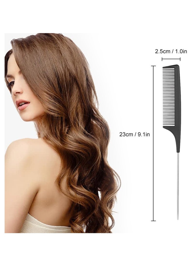 KHAJUL 12PCS Hair Sectioning Clips with 1PCS Professional Anti-Static Metal Tail Hair Comb, Makeup Hairdresser Clipsfor Styling of Women Girls, Hairdressing Salon Tool Set (Black)  - Image 2