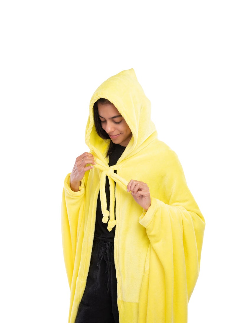 منترا بطانية عباءة/غطاء رأس (صوف) أصفر 160x180 سم - Image 3