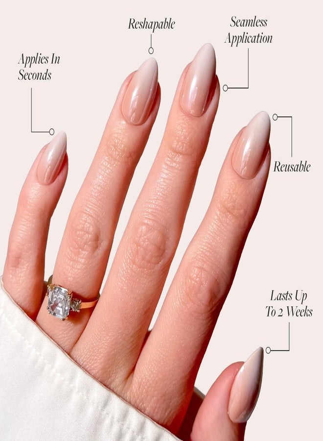 Glamnetic Press On Nails - Fiancéd | Short Almond Fake Nails with a Nude Ombré and Glossy, Glazed Finish, Salon Quality | 15 Sizes - 30 Nail Kit with Glue - Image 3
