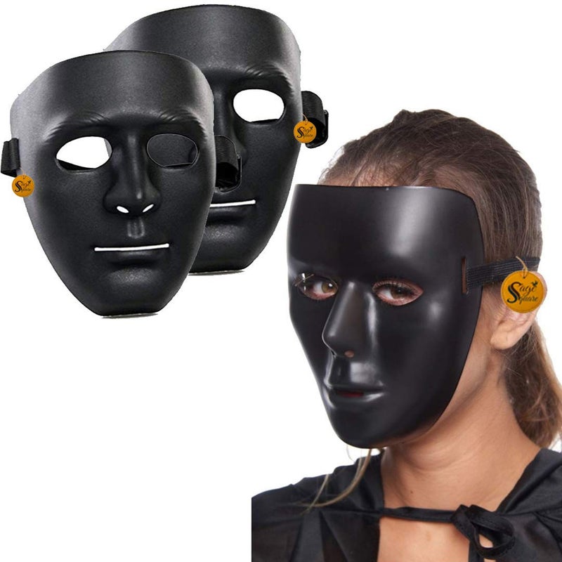 Sage Square Stoneman Vendetta Comic FACE MASK Anonymous VIP Edition Cosplay V for Vendetta (Black) (Pack of 2) - Image 5