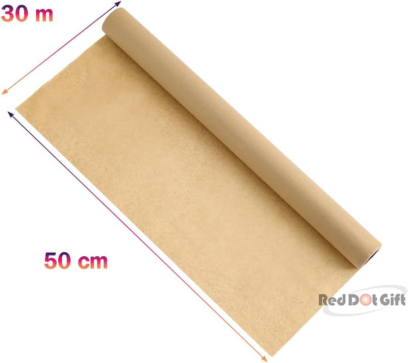 Red Dot Gift® Dark Beige Tissue Paper Roll - 50cm x 30M, Acid-Free for Crafting and Gift Wrapping - Image 2