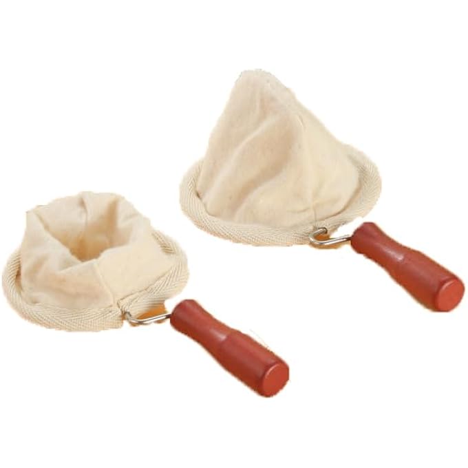 YelaJoy Wooden Handle Reusable Coffee Filter Handmade Flannel Coffee Bag Strainer Ideal For Home And Caf Use - Image 1