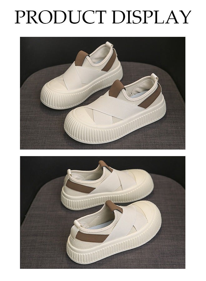 DUNISO Women's Fashion Flat Shoes Breathable Casual Student Sneakers Board Shoes for Outdoor Walking Shoes - Image 5