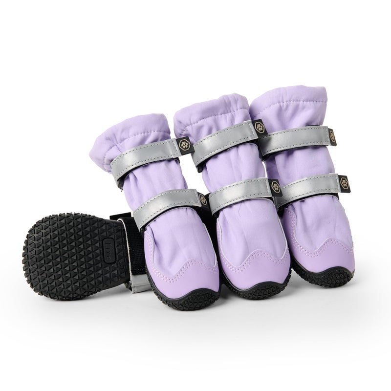 Spark Paws Dog Shoes, Waterproof Dog Boots for Medium to Large Dogs, Non Slip, Breathable Dog Booties and Paw Protectors - 4PCS Doggie Hiking Boots with Reflective Straps - Lilac, Size 5 - Image 1