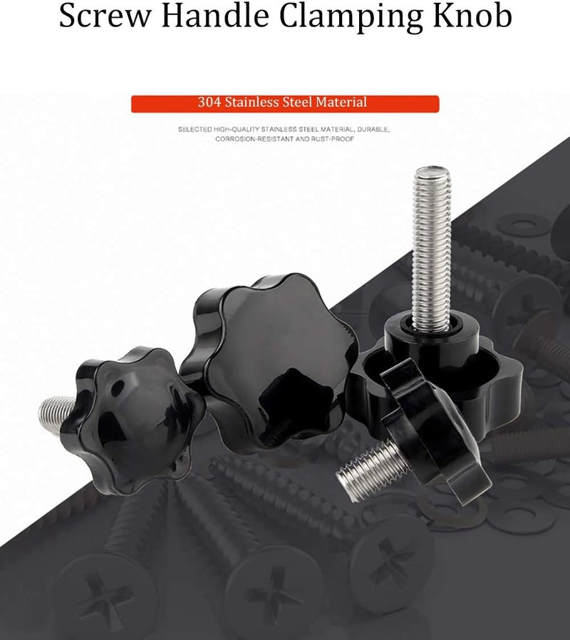 NACX M6 x 10mm Thread Clamping Knob, Thumb Screw, Star Hand Knob Tightening Screw Knob for Machinery, 15Pcs - Image 2