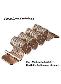 Generic Magnetic Metal Milanese Loop Band Compatible with Apple Watch Band 38mm 40mm 41mm, Adjustable Stainless Steel Mesh Strap Replacement for iWatch Series SE 7 6 5 4 3 2 1, gold  - Image 2