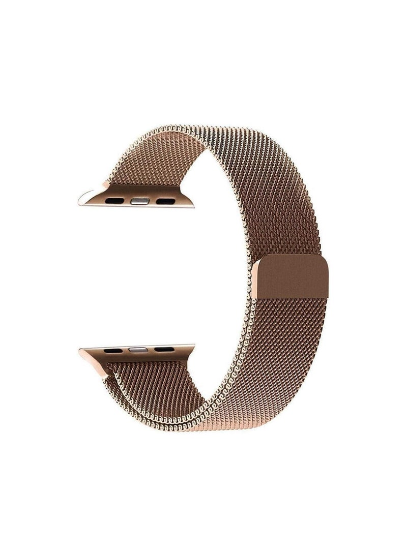 Generic Magnetic Metal Milanese Loop Band Compatible with Apple Watch Band 38mm 40mm 41mm, Adjustable Stainless Steel Mesh Strap Replacement for iWatch Series SE 7 6 5 4 3 2 1, gold  - Image 1