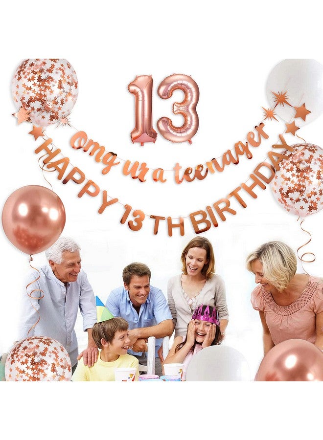 pinkblume لافتة عيد ميلاد سعيد باللون الذهبي الوردي، يا إلهي، أنت مراهقة، إكليل من ورق القصدير، 13 لـ 13 زينة عيد ميلاد رسمية لعيد ميلاد المراهقات الثالث عشر للفتيات المراهقات بعمر 13 عامًا، لوازم حفلات عيد الميلاد - Image 5