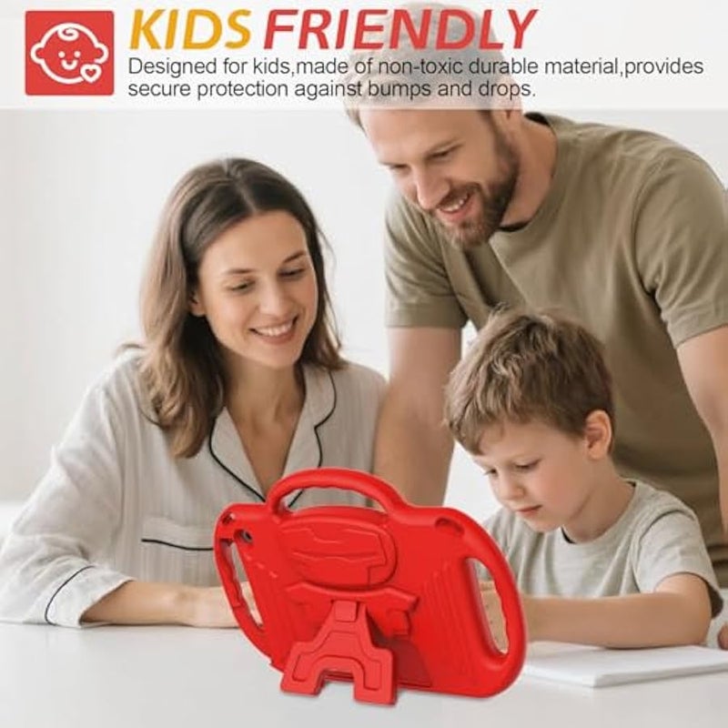 Kids Case for 10-inch Tablet with Shoulder Strap, Lightweight Shockproof Handle Cover for 10 Tablet(Not for Other Tablet), Brick Red - Image 4