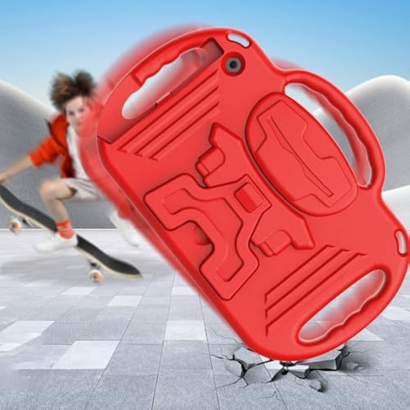 Kids Case for 10-inch Tablet with Shoulder Strap, Lightweight Shockproof Handle Cover for 10 Tablet(Not for Other Tablet), Brick Red - Image 3