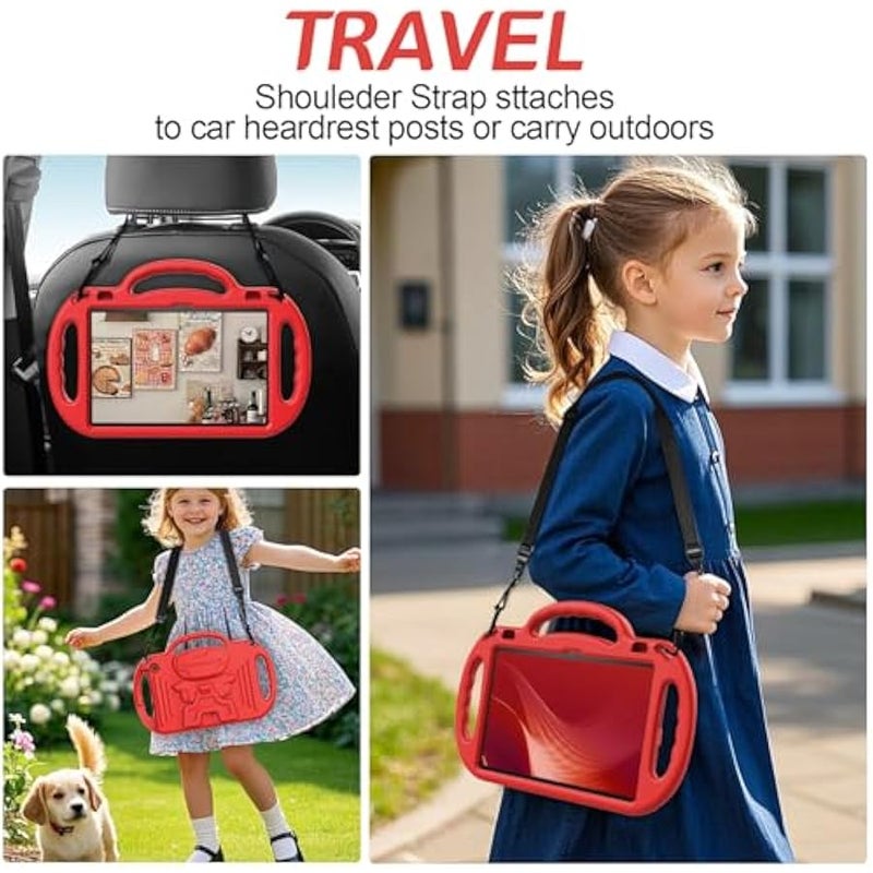 Kids Case for 10-inch Tablet with Shoulder Strap, Lightweight Shockproof Handle Cover for 10 Tablet(Not for Other Tablet), Brick Red - Image 2