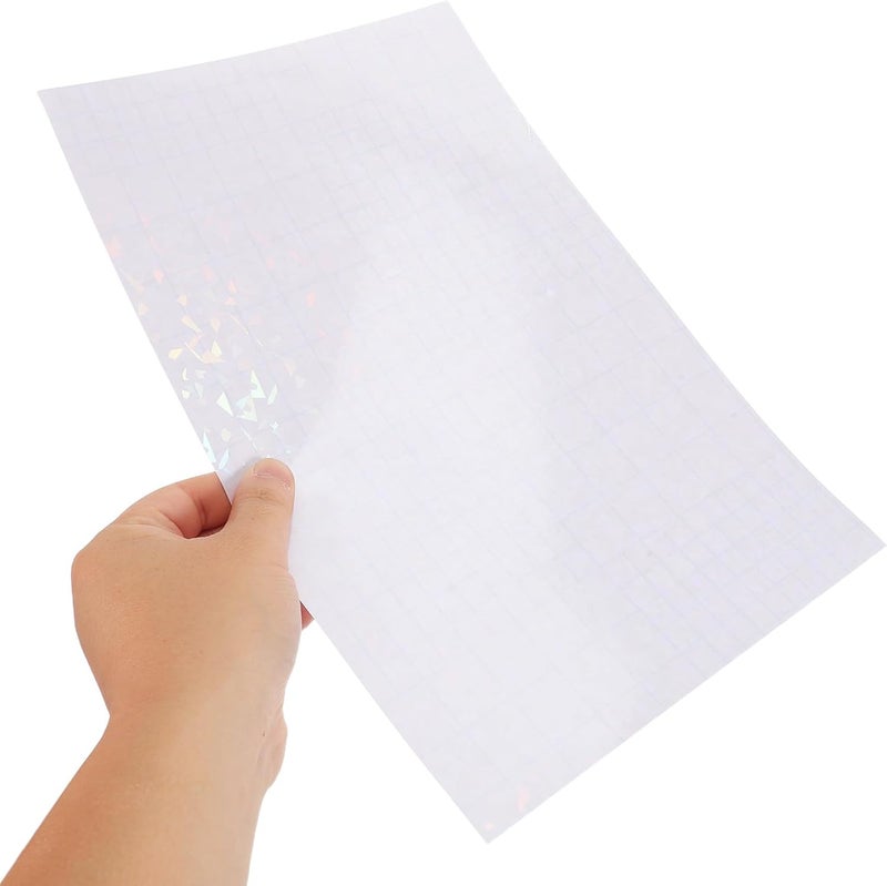 40 Sheets Holographic Sticker Paper Set with Self-Adhesive Cold Lamination Film, Rainbow Glitter Overlay for Scrapbooking, Journals, and DIY Craft Decorations - Image 4