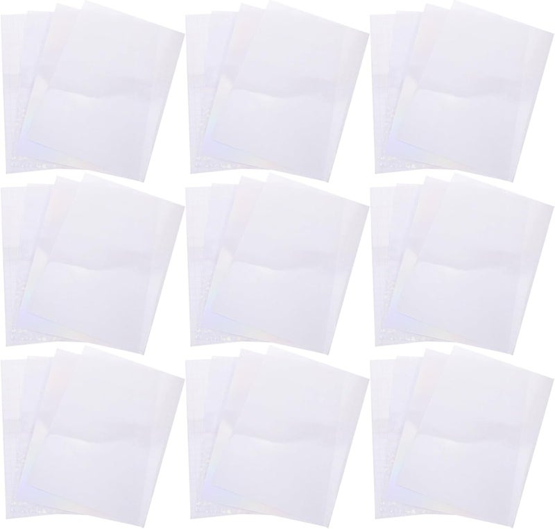 40 Sheets Holographic Sticker Paper Set with Self-Adhesive Cold Lamination Film, Rainbow Glitter Overlay for Scrapbooking, Journals, and DIY Craft Decorations - Image 1