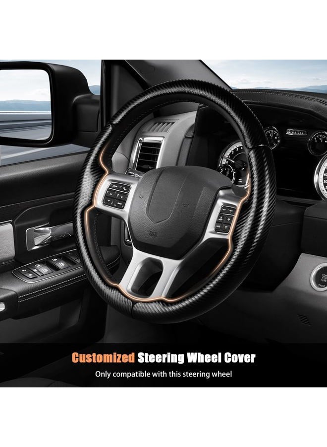 Aimato Customized Steering Wheel Cover for Dodge RAM 1500 2012-2018,RAM 1500 Classic 2019-2023,RAM 2500/3500/4500/5500 2012-2018 Thin,Anti-Slip,Scratch-Resistant Exclusive Car Accessory for RAM - Image 2