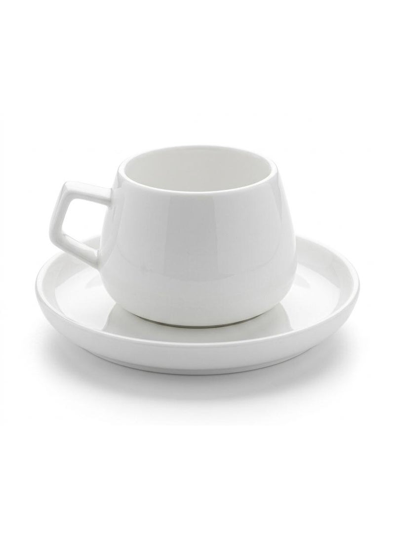 AKDC Luhpar 100Ml Ceramic Cup And Saucer Set White - Image 1