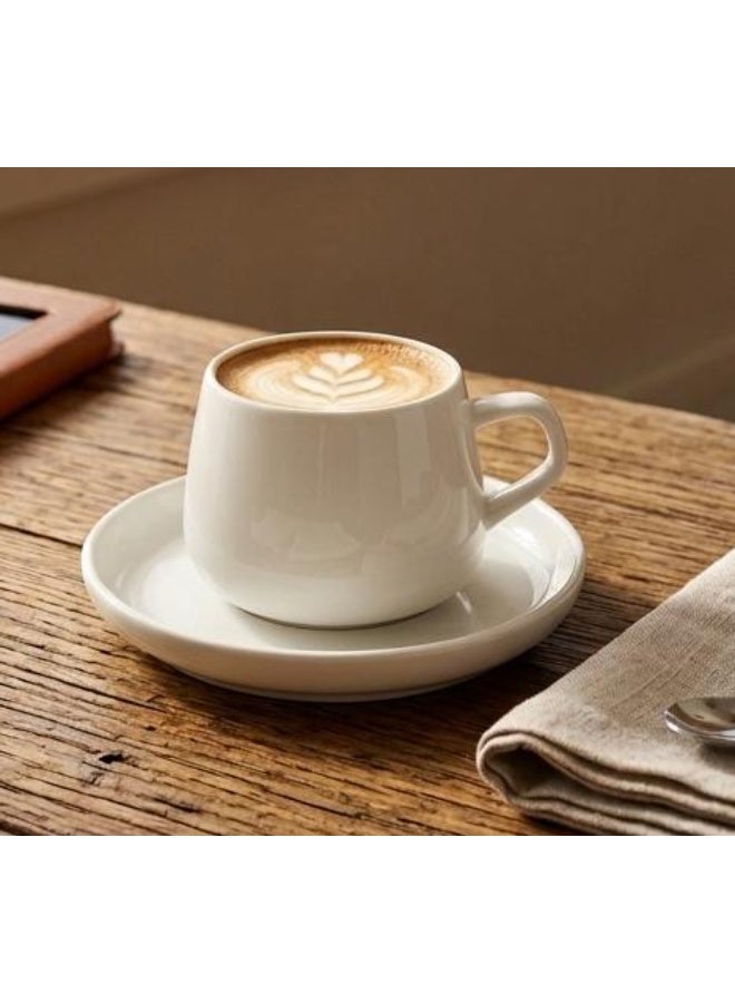 AKDC Luhpar 100Ml Ceramic Cup And Saucer Set White - Image 2
