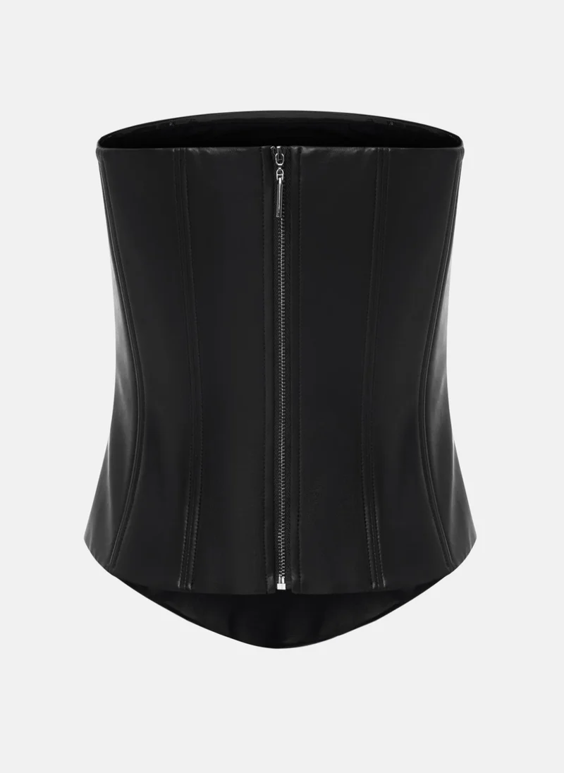 Lichi Corset eco-leather top