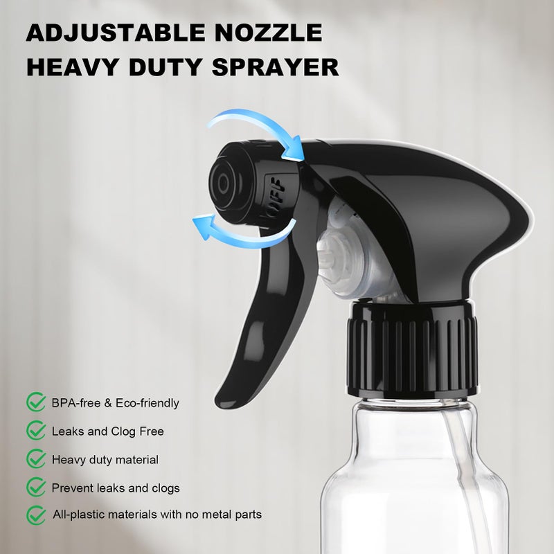 Hethyo Spray Bottles 4oz/120ml Plastic Small Spray Bottle for Hair Mist/Stream Spraying Heavy Duty Empty Water Spray Bottles for Cleaning Solutions, Plants 2 Pack (Clear) - Image 4