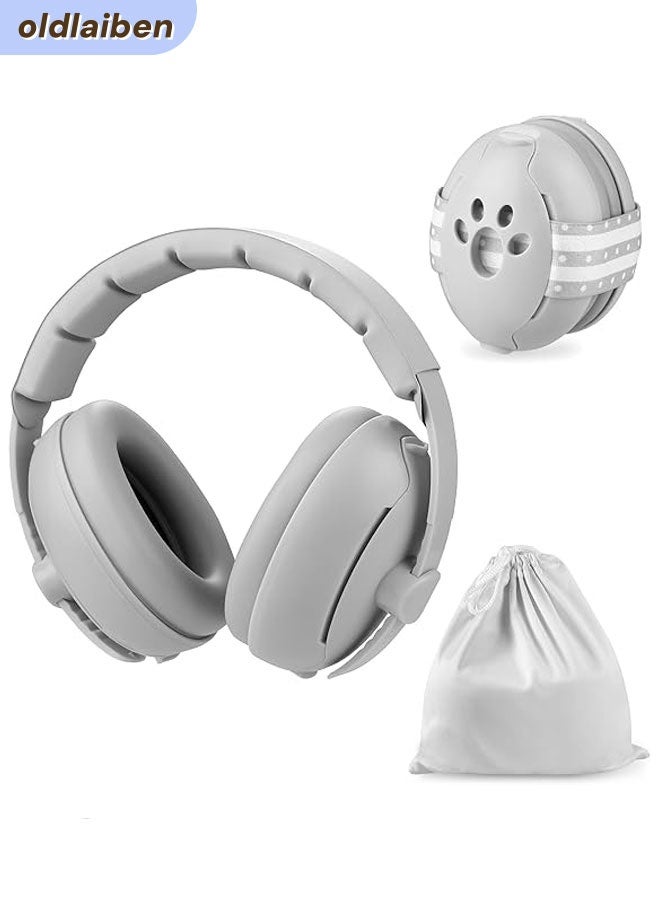 الدليبن واقيات أذن الأطفال، سماعات رأس 2 في 1 لحماية أذن الأطفال وخاصية إلغاء الضوضاء للأعمار من 0 إلى 3 سنوات، حماية سمع الرضع - Image 1