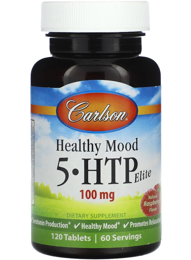 Healthy Mood, 5-HTP Elite, Natural Raspberry, 100 mg, 120 Tablets (50 mg per Tablet)