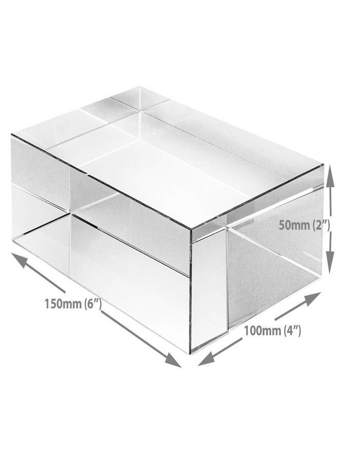 أملونج كريستال كتلة عرض كريستالية شفافة من أملونج (ليست أكريليك)، 6 بوصات × 4 بوصات × 2 بوصة - Image 4