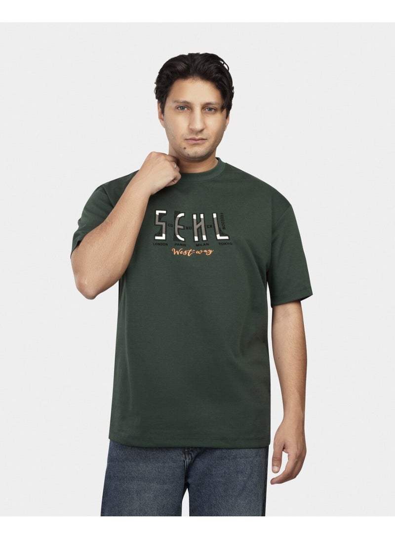 TORINESE "Seven Cities" Urban Culture Olive Oversize Tee - Image 1