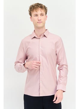 Selected Homme Men Regular Fit Solid Full Sleeves Casual Shirt, Pink  - Image 1