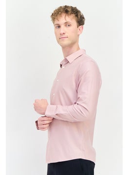 Selected Homme Men Regular Fit Solid Full Sleeves Casual Shirt, Pink  - Image 3