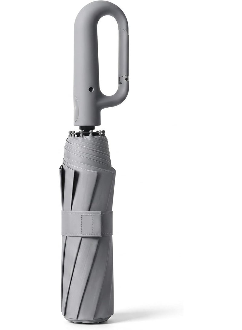 ATRJSZ Automatic Travel Umbrella for Rain u0026 Sun - Smart 3-Folding Small Umbrella with UPF 50+ UV Protection - Windproof Fiber Ribs - Compact Travel Umbrella - 130cm - Image 1