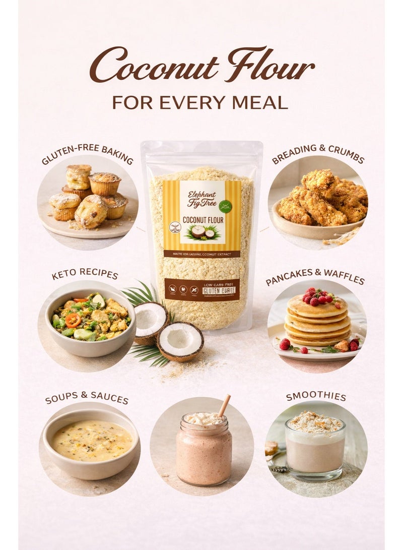 Elephant & Fig Tree Coconut Flour 450g, Gluten-Free, Keto-Friendly, Non-GMO , Made from Organic Coconut Extract, Ideal for Baking & Cooking - Image 4