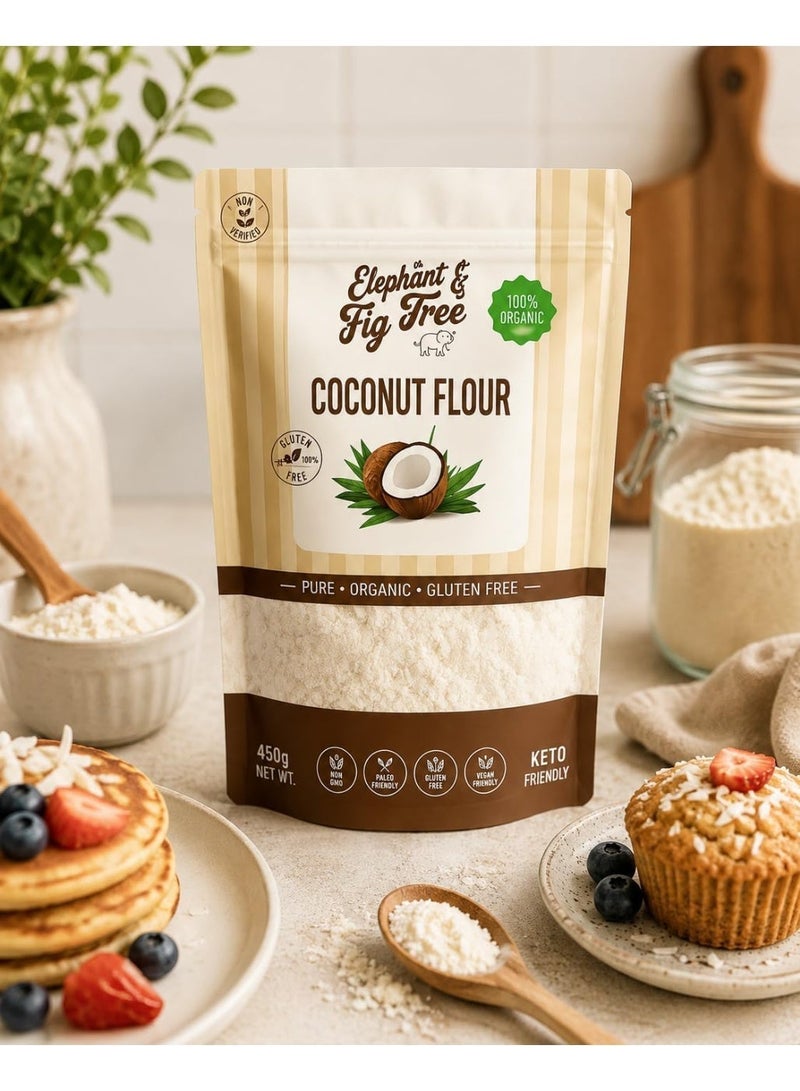 Elephant & Fig Tree Coconut Flour 450g, Gluten-Free, Keto-Friendly, Non-GMO , Made from Organic Coconut Extract, Ideal for Baking & Cooking - Image 3