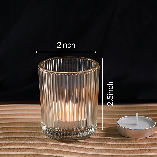Uniteland 24 Pcs Votive Candle Holders - Clear Glass Tea Lights Candle Holder in Bulk for Table Centerpiece, Tealight Candle Holder for Weddings, Home Decor, Baby Shower, Special Occasions (Clear, 24) - Image 3