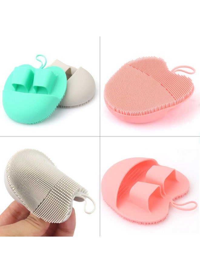 فرشاة تنظيف الوجه المصنوعة من السيليكون الناعمة المحمولة باليد، وسادة تقشير وتدليك خفيفة مضادة للانزلاق، تقشير لطيف، إزالة الرؤوس السوداء، تدليك (عبوة من 3 قطع)