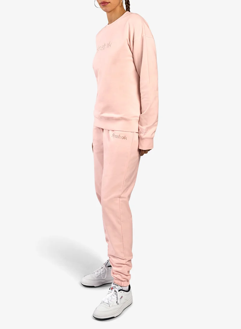 Reebok Pure Pink Studded Logo Pants for Women | Best Price UAE