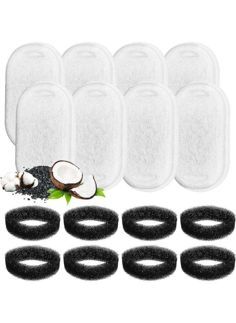 Relex 16PCS Cat Water Fountain Filters, Cats Fountain Filter Replacement for 108oz/3.2L & 67oz/2L Stainless Steel Cat Water Fountain, Pet Fountain Activated Carbon Replaced Filter - Image 1