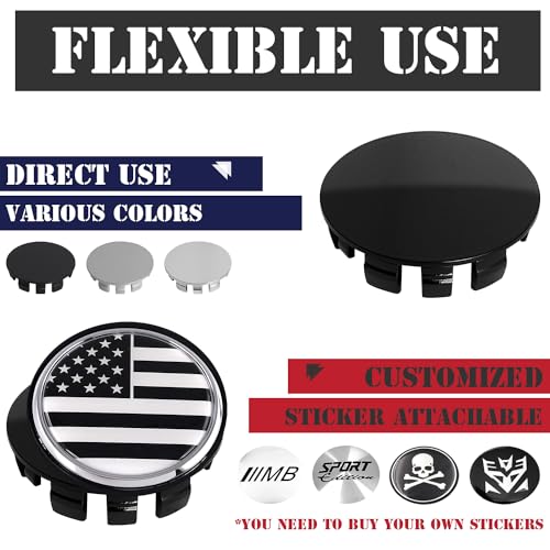 KitsPro 2.4Inch 62MM Wheel Center Caps, Pack of 4 (Gloss Black, Outer 62MM, Inner 56MM) - Image 5